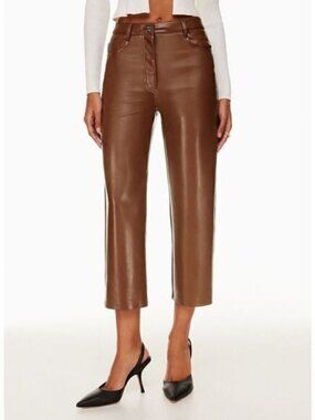 Aritzia Wilfred The Melina Cropped Trouser Cognac High Rise